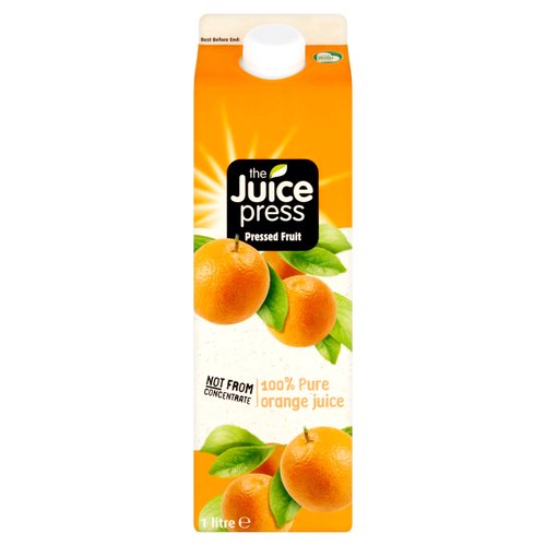 The Juice Press Pressed Fruit Not from Concentrate 100% Pure Orange Juice 1 Litre