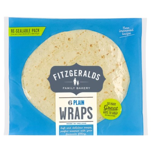 Fitzgeralds Family Bakery 6 Plain Wraps 370g