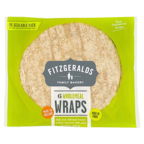 Fitzgeralds Family Bakery 6 Wholemeal Wraps 370g