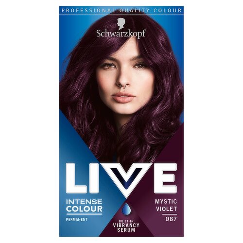 Schwarzkopf Live Intense Colour Purple Hair Dye Mystic Violet 087 Permanent