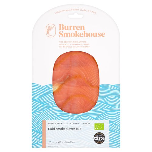 Burren Smokehouse Smoked Irish Organic Salmon Cold Smoked Over Oak 90g