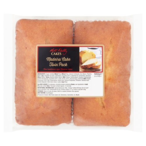 Matt Reilly Cakes Madeira Cake Twin Pack 2 x 275g (550g)