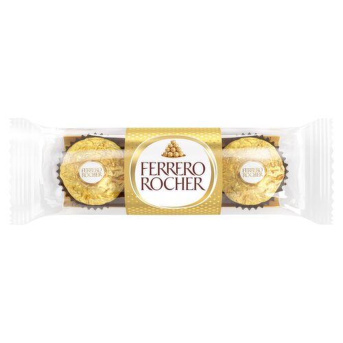 Ferrero Rocher Milk Chocolate Hazelnut Pralines Treat Pack 3 Pieces 37.5g