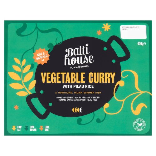 Balti House Punjabi Dishes Vegetable Curry with Pilau Rice 450g