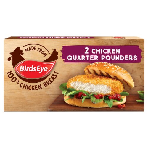 Birds Eye 2 Chicken Quarter Pounders Burgers 227g