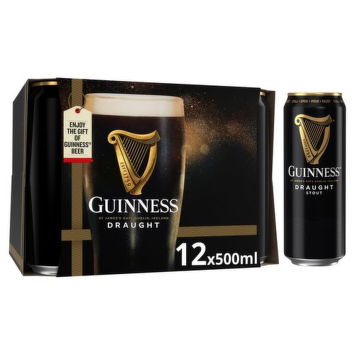 <br/><b>Pack Size</b><br/>500ml ℮<br/><b>General Alcohol Data</b><br/>Alcohol By Volume - 4.2<br/>Serving Suggestion - Just chill. Open. Pour at 45 degrees. Enjoy<br/><br/><b>Lower Age Limit</b><br/>Statutory - Years - 18<br/><br/><b>Number of Units</b><br/>12<br/><br/><b>Storage Type</b><br/>Ambient<br/><br/><b>Preparation and Usage</b><br/>Tilt the glass at 45 degrees, pour slowly, let the surge settle and enjoy. Serve extra cold.<br/><br/><b>Company Name</b><br/>Guinness & Co<br/><br/><b>Company Address</b><br/>St James's Gate,<br/>
Dublin 8.<br/><br/><b>Return To</b><br/>Guinness & Co,<br/>
St James's Gate,<br/>
Dublin 8.<br/>