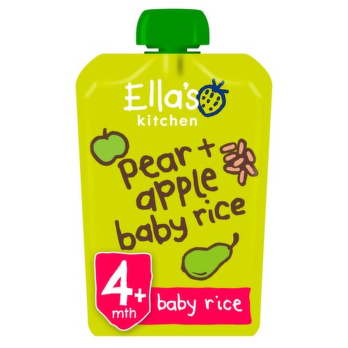 Ella's Kitchen Organic Pear and Apple Baby Rice Baby Food Pouch 4+ Months 120g