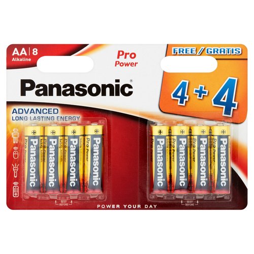 Panasonic Pro Power AA Batteries Alkaline 8pk 4+4F