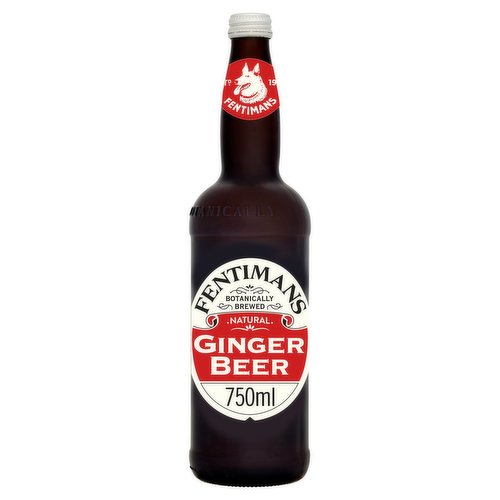 Traditional ginger beer soft drink made with natural ingredients<br/><br/><b>Further Description</b><br/>For more information visit www.fentimans.com.<br/><br/><b>Features</b><br/>Botanically brewed<br/>Exquisitely crafted<br/>Gluten free<br/>No artificial sweeteners, flavourings or preservatives<br/>Suitable for vegans<br/><br/><b>Lifestyle</b><br/>Suitable for Vegans<br/><br/><b>Pack Size</b><br/>750ml ℮<br/><br/><b>Recycling Info</b><br/>Bottle - Recyclable<br/><br/><br/><b>Ingredients</b><br/>Carbonated Water<br/>Fermented Ginger Root Extract (Water, Glucose Syrup, Ginger Root, Pear Juice Concentrate, Yeast)<br/>Sugar<br/>Glucose Syrup<br/>Pear Juice Concentrate<br/>Natural Flavourings (Ginger, Lemon, Capsicum)<br/>Cream of Tartar<br/>Citric Acid<br/>Herbal Infusions (Speedwell, Juniper, Yarrow)<br/><br/><b>Storage Type</b><br/>Ambient<br/><br/><b>Storage</b><br/>Once opened keep refrigerated and consume within 3 days.<br/>
Best before end, see neck.<br/><br/><b>Preparation and Usage</b><br/>Serve chilled<br/>
<br/>
Upend before pouring<br/><br/><b>Company Name</b><br/>Fentimans Ltd<br/><br/><b>Company Address</b><br/>Fearless House,<br/>
Hexham,<br/>
Northumberland,<br/>
NE46 4TU,<br/>
UK.<br/><br/><b>Web Address</b><br/>www.fentimans.com<br/><br/><b>Return To</b><br/>Fentimans Ltd,<br/>
Fearless House,<br/>
Hexham,<br/>
Northumberland,<br/>
NE46 4TU,<br/>
UK.<br/>
www.fentimans.com<br/>