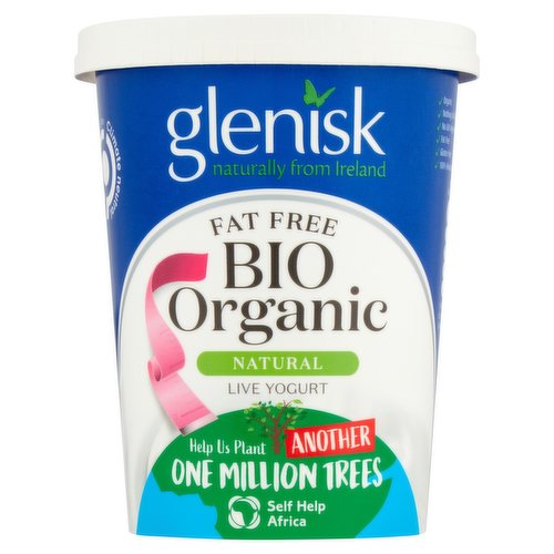 Glenisk Fat Free Bio Organic Natural Live Yogurt 500g