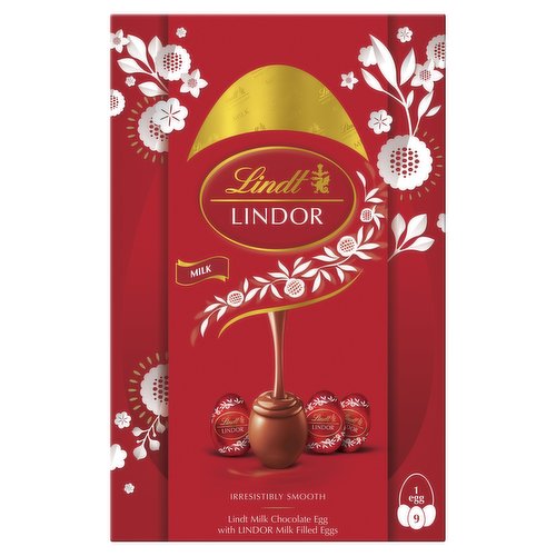 Lindt Milk Chocolate Egg with Lindor Milk Filled Eggs 322g