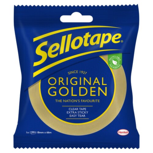 Sellotape Original Golden Sticky Tape Roll 18mmx66m