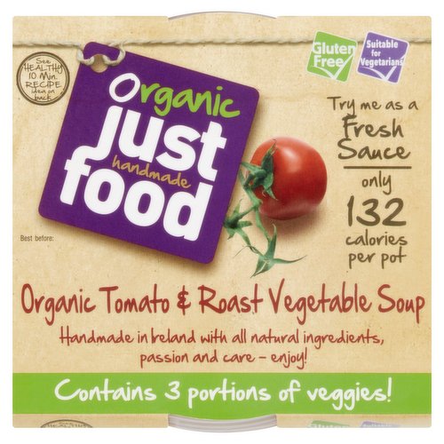 Just Food Organic Tomato & Roast Vegetable Soup 400g