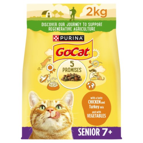 GO-CAT Senior Chicken Dry Cat Food 2kg