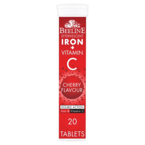 Beeline Effervescent Iron + Vitamin C Cherry Flavour 20 Tablets