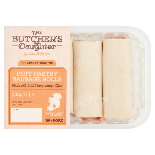 The Butcher's Daughter by Una O'Dwyer Puff Pastry Sausage Rolls 335g