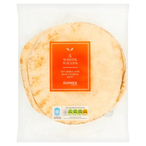 Dunnes Stores 5 White Wraps 230g