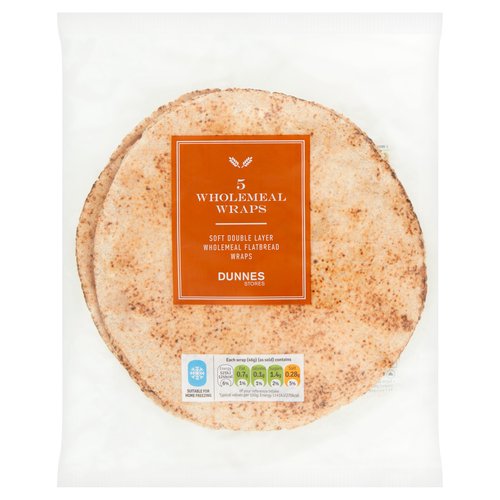 Dunnes Stores 5 Wholemeal Wraps 230g