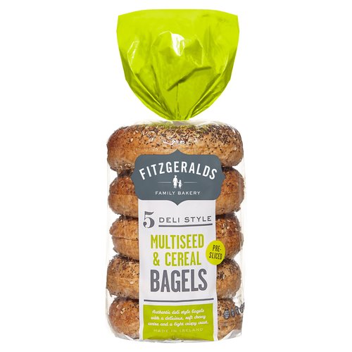 Fitzgeralds Family Bakery 5 Deli Style Multiseed & Cereal Bagels 425g