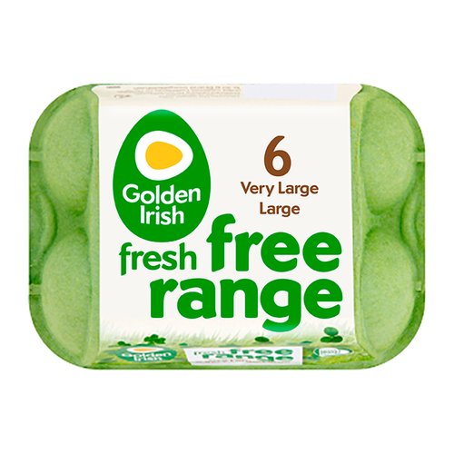 Golden Irish Fresh Free Range 6 Very Large/Large Eggs