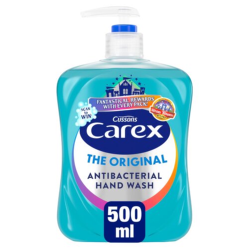 <b>Features</b><br/>Kills 99.9% of Bacteria<br/>Dermatologically Tested Cosmetic Product<br/>Suitable for vegans<br/><br/><b>Lifestyle</b><br/>Suitable for Vegans<br/><br/><b>Pack Size</b><br/>500ml ℮<br/><br/><b>Recycling Info</b><br/>Bottle - Recycle<br/><br/><br/><b>Ingredients</b><br/>Aqua<br/>Sodium Laureth Sulfate<br/>Cocamidopropyl Betaine<br/>Sodium Chloride<br/>Glycerin<br/>Polyquaternium-7<br/>Parfum<br/>Lactic Acid<br/>Sodium Benzoate<br/>Tetrasodium Glutamate Diacetate<br/>Diethylamino Hydroxybenzoyl Hexyl Benzoate<br/>Ethylhexyl Methoxycinnamate<br/>Hexyl Cinnamal<br/>Limonene<br/>Linalool<br/>Alpha-Isomethyl Ionone<br/>Citronellol<br/>CI 42051<br/><br/><b>Safety Warning</b><br/>WARNING: Avoid contact with eyes. If this occurs rinse well immediately with warm water. Avoid contact with natural stone surfaces and stainless steel. May cause staining.<br/><br/><b>Storage Type</b><br/>Ambient<br/><br/>Country of Origin - United Kingdom<br/><br/><b>Origin</b><br/>Made in UK/GB<br/><br/><b>Company Name</b><br/>Freepost PZ Cussons (UK) Ltd. / PZ Cussons (Europe) Ltd.<br/><br/><b>Company Address</b><br/>Freepost PZ Cussons (UK) Ltd.,<br/>
3500 Aviator Way,<br/>
Manchester,<br/>
M22 5TG.<br/>
<br/>
PZ Cussons (Europe) Ltd.,<br/>
'C', Ardilaun Ct.,<br/>
112-114 St.,<br/>
Stephens Green,<br/>
Dublin,<br/>
D02 TD28,<br/>
Eire.<br/><br/><b>Durability after Opening</b><br/>Months - 18<br/><br/><b>Telephone Helpline</b><br/>0800 581001<br/><br/><b>Web Address</b><br/>www.cussonscarex.com<br/><br/><b>Return To</b><br/>For questions or comments, call free in the UK on 0800 581001, or write to<br/>
Freepost PZ Cussons (UK) Ltd.,<br/>
3500 Aviator Way,<br/>
Manchester,<br/>
M22 5TG.<br/>
<br/>
PZ Cussons (Europe) Ltd.,<br/>
'C', Ardilaun Ct.,<br/>
112-114 St.,<br/>
Stephens Green,<br/>
Dublin,<br/>
D02 TD28,<br/>
Eire.<br/>
www.cussonscarex.com<br/><br/>