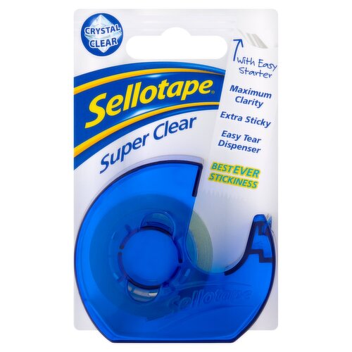 Sellotape Super Clear Sticky Tape Dispenser + Roll 18mmx15m