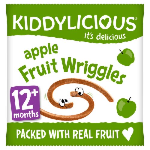 Kiddylicious Fruit Wriggles, Apple, Infant Snack, 12months+, 12g