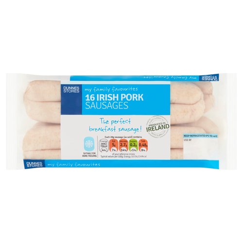 Dunnes Stores My Family Favourites 16 Irish Pork Sausages 454g