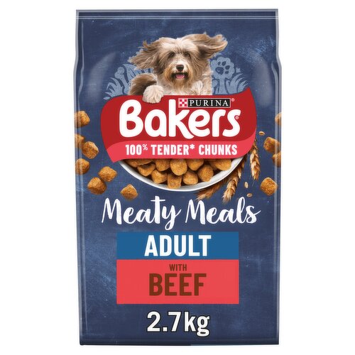 BAKERS Meaty Meals Beef Dry Dog Food 2.7kg