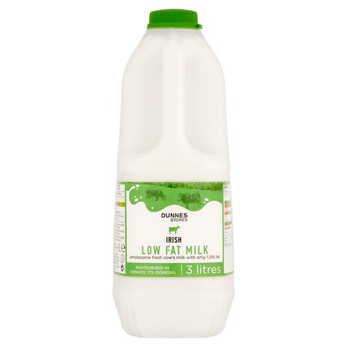 Dunnes Stores Irish Low Fat Milk 3L