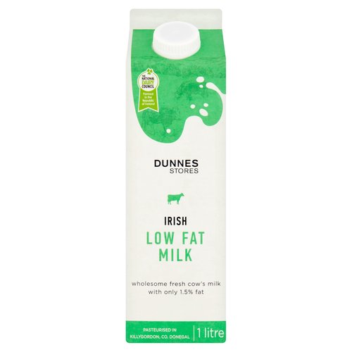 Dunnes Stores Irish Low Fat Milk 1 Litre