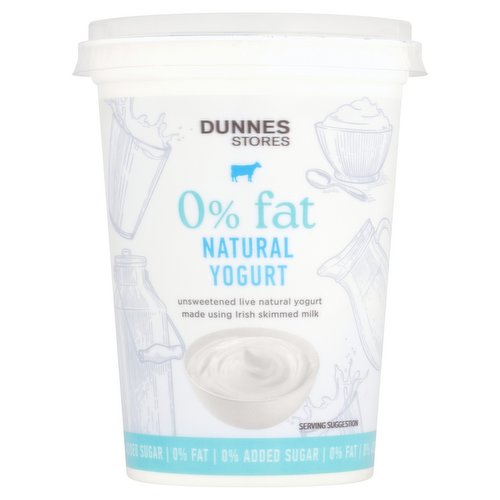 Dunnes Stores 0% Fat Natural Yogurt 500g