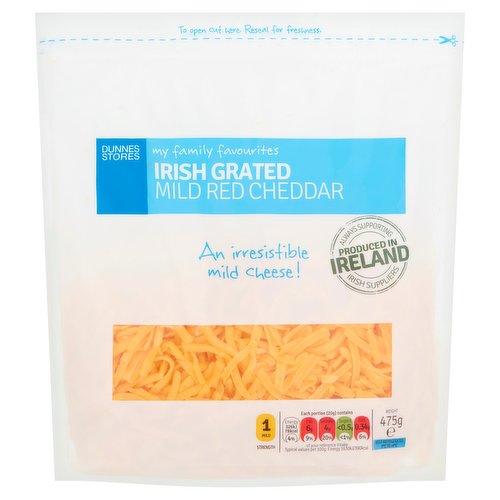 Dunnes Stores My Family Favourites Irish Grated Mild Red Cheddar 475g