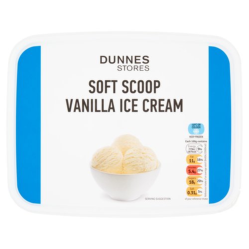 Dunnes Stores Soft Scoop Vanilla Ice Cream 2 Litre