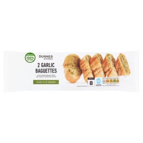 Dunnes Stores 2 Garlic Baguettes 350g