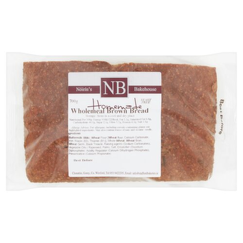 Nóiríns Bakehouse Homemade Wholemeal Brown Bread 700g