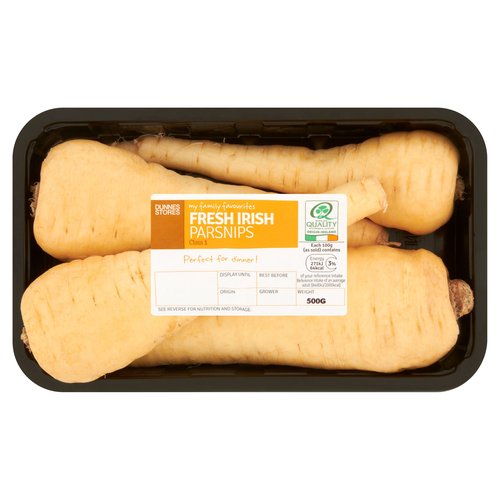 <b>Features</b><br/>Perfect for dinner!<br/><br/><br/><b>Ingredients</b><br/>Irish Parsnips (100%)<br/><br/><b>Number of Units</b><br/>2<br/><br/><b>Storage Type</b><br/>Ambient<br/><br/><b>Storage</b><br/>Store in a cool dry place.<br/><br/><b>Preparation and Usage</b><br/>Wash and peel parsnips before use.<br/><br/>Country of Origin - Ireland<br/>Packed In - Ireland<br/><br/><b>Return To</b><br/>Quality Guarantee<br/>
If you try and are not satisfied with this product please return the item with original packaging and receipt to the store and we will be happy to replace or refund it for you.<br/>
This does not affect you statutory rights.<br/>
Dunnes Stores,<br/>
46-50 South Great George's Street,<br/>
Dublin 2.<br/>
<br/>
Dunnes Stores (Bangor) Ltd.,<br/>
28 Hill Street,<br/>
Newry,<br/>
Co. Down,<br/>
BT34 1AR.<br/>