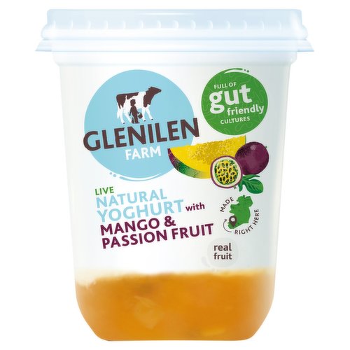 Glenilen Farm Live Natural Yoghurt with Mango & Passion Fruit 500g