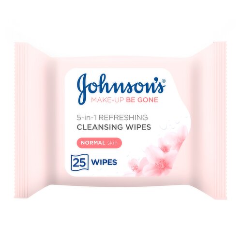 JOHNSON'S® Make-Up Be Gone 5-in-1 Refreshing Cleansing Wipes 25 Wipes