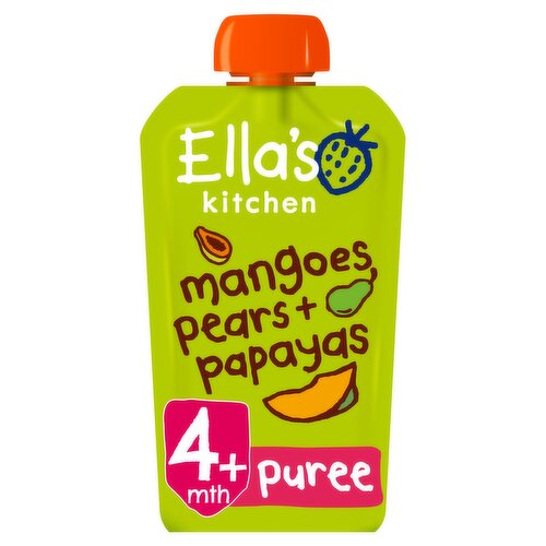 Ella's Kitchen Organic Mangoes, Pears and Papaya Baby Food Pouch 4+ Months 120g