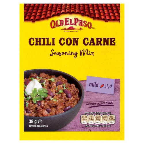 Old El Paso Chili Con Carne Seasoning Mix 39g