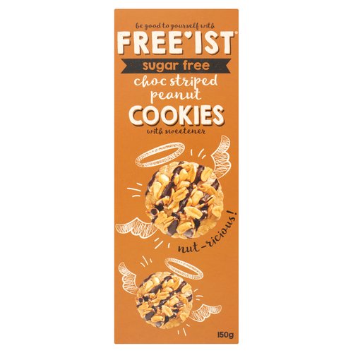 Free'ist Sugar Free Choc Striped Peanut Cookies with Sweetener 150g