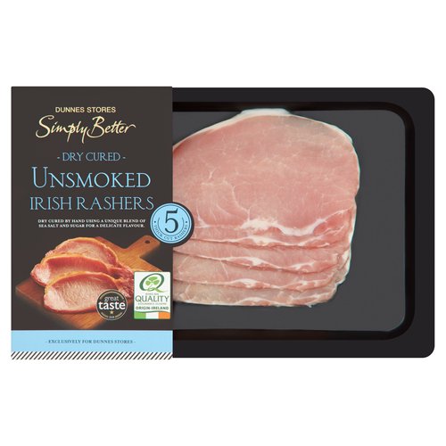 Dunnes Stores Simply Better Dry Cured Unsmoked Irish Rashers 250g