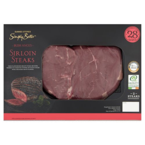 Dunnes Stores Simply Better 2 Irish Angus Sirloin Steaks 440g