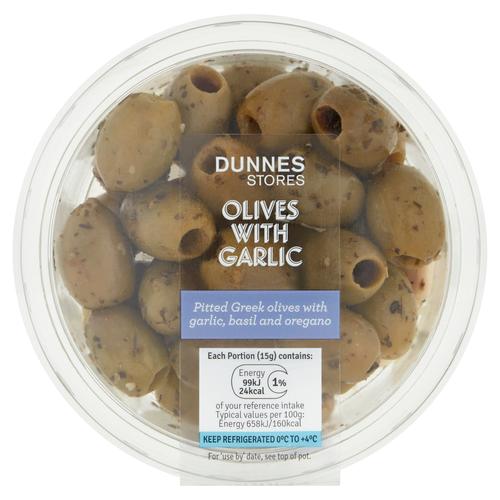 Dunnes Stores Olives with Garlic 150g