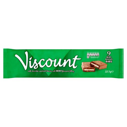 Viscount Mint Biscuit Bars 9 x 25.3g (227.7g)