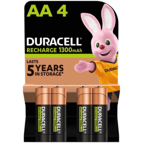 Duracell 4 Rechargeable 1300mAh AA Batteries