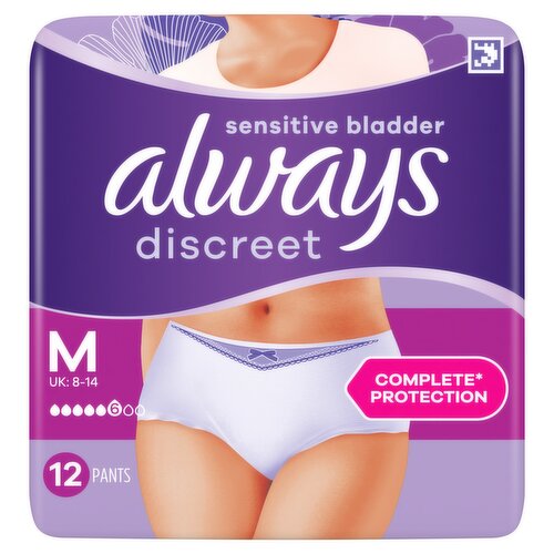 Always Discreet Boutique Underwear Incontinence Pants Medium Black x9 -  Boots