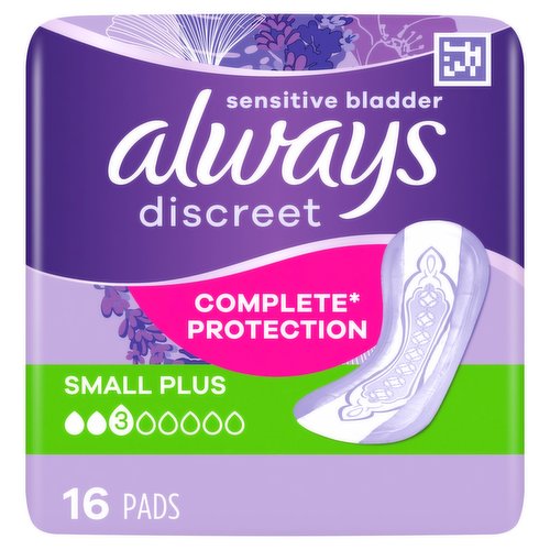 Always Discreet Incontinence Overnight Underwear, Small/Medium, 16