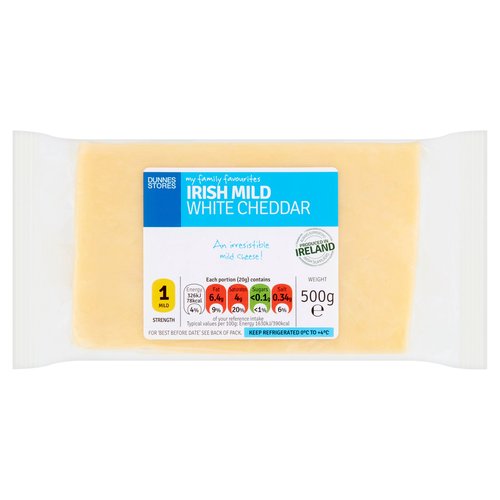 Dunnes Stores My Family Favourites Irish Mild White Cheddar 500g